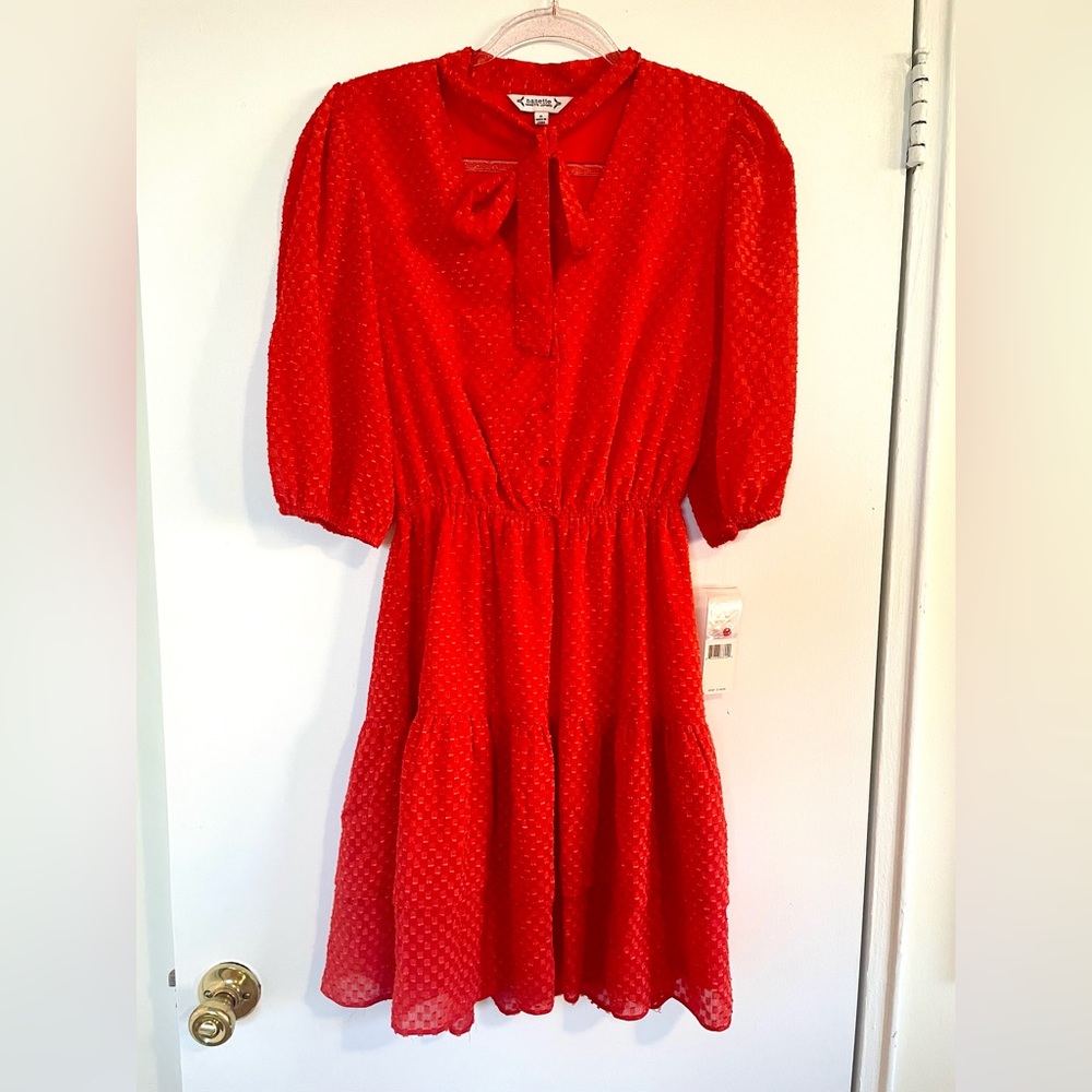 Nanette Lepore Tiered Tie Neck Dress NWT